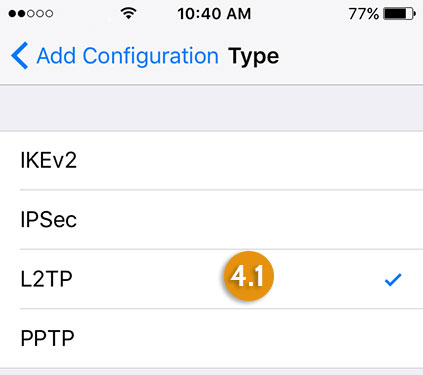 l2tp on Iphone