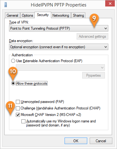 PPTP on windows 8