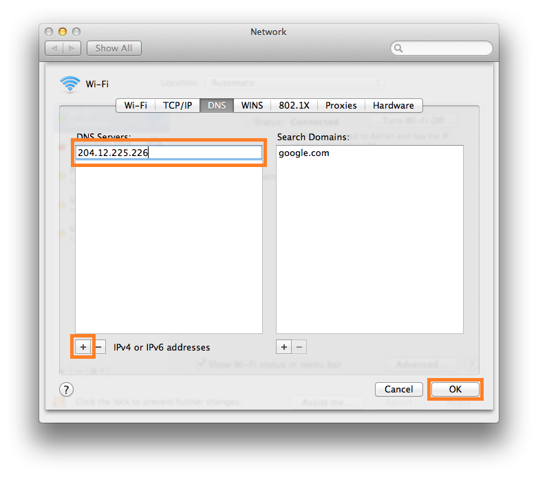 Smart DNS Mac OSX setup