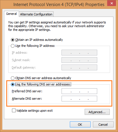 Windows 8 Smart DNS setup