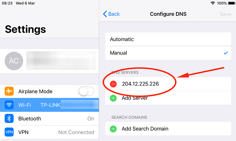 setup smart dns on ipad