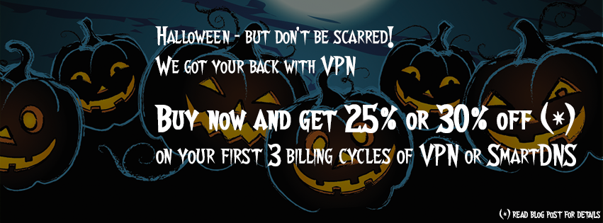 Halloween sale of VPN and SmartDNS