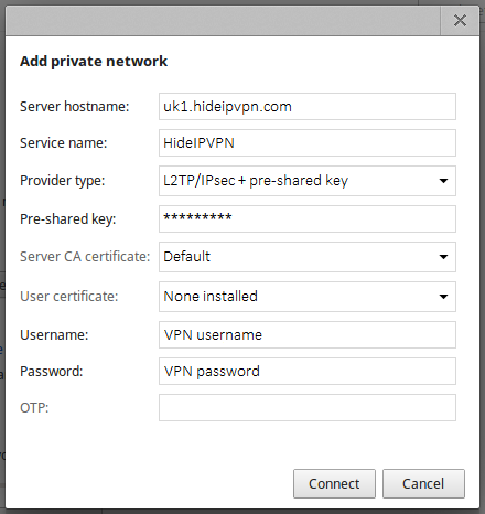 L2TP/IPSec on Chromebook