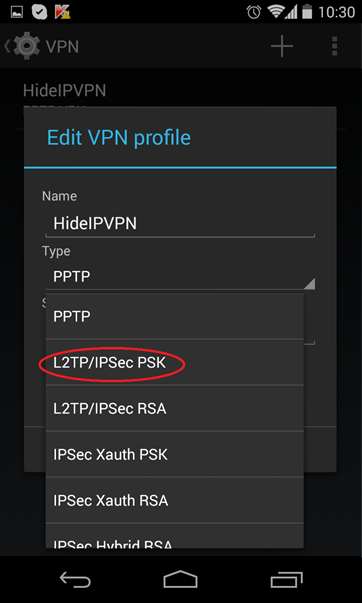 android vpn l2tp pre-shared key generator
