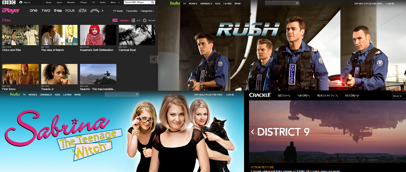 iplayer bbc hulu crackle free movies