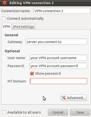 Linux PPTP VPN