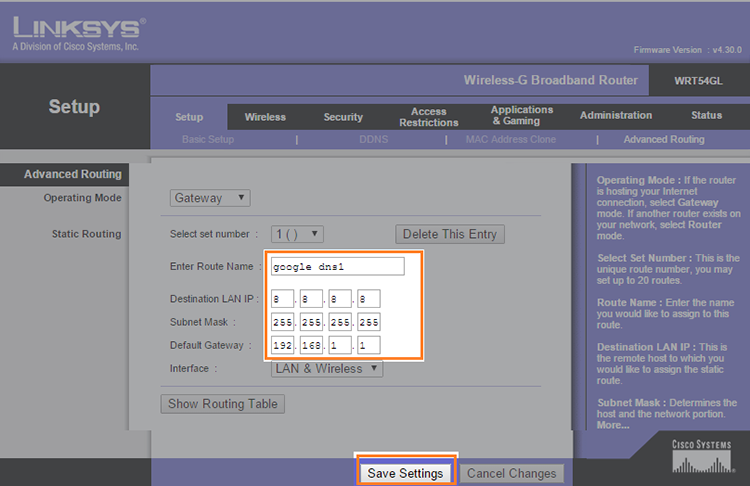 bypass Google DNS on Linksys router