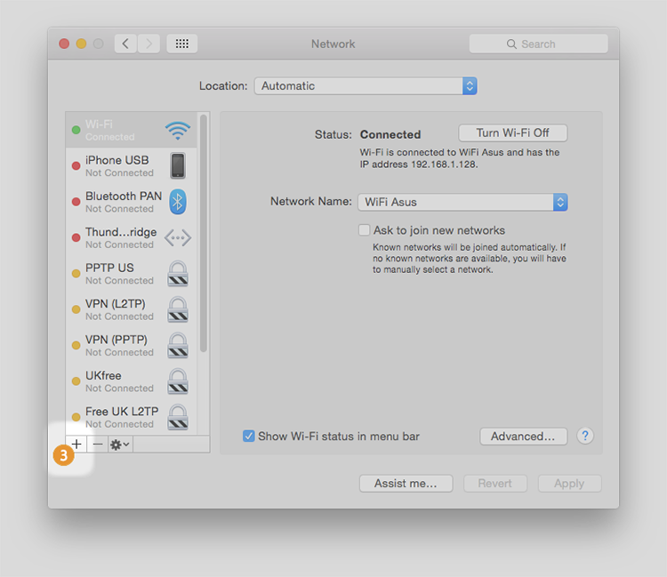 setup PPTP on Mac OS X