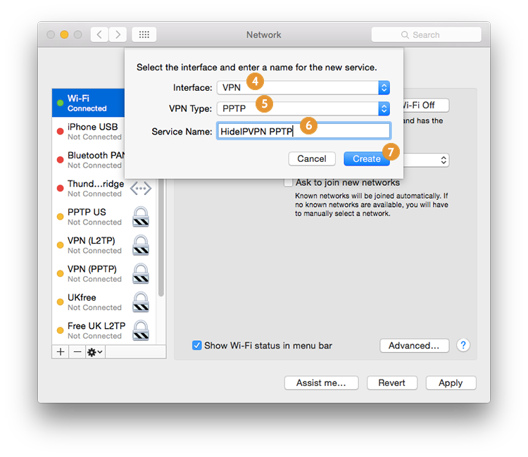 setup PPTP on Mac OS X