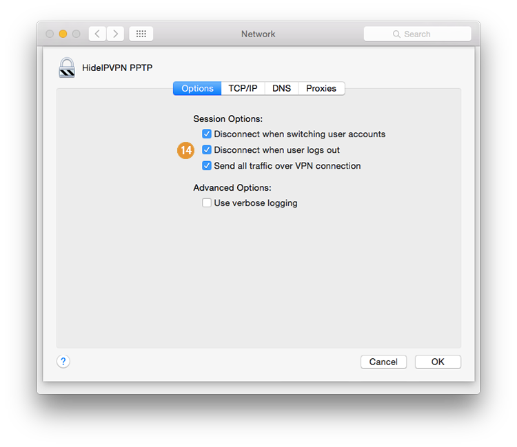 setup PPTP on Mac OS X
