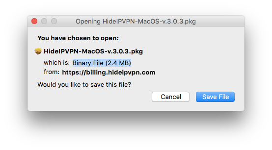 HideIPVPN MacOS X VPN and Smart DNS software