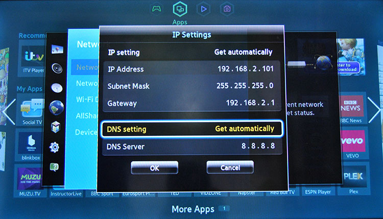 setup Smart DNS on Samsung Smart TV