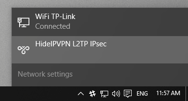 L2TP IPsec with pre-shared key VPN on windows 10