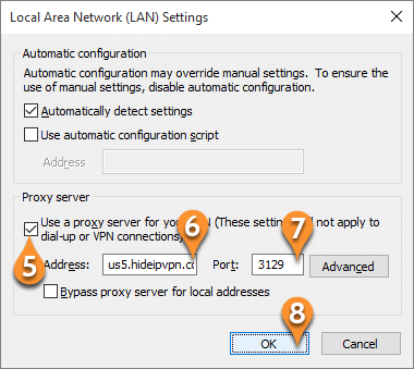 proxy on Internet Explorer