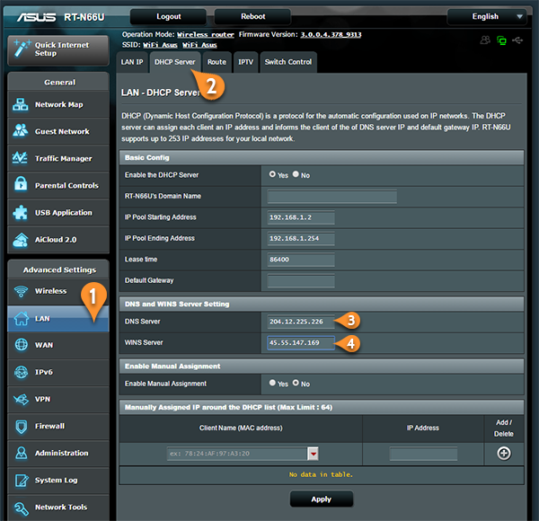 Smart DNS on Asus