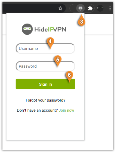 hideipvpn login chrome extension