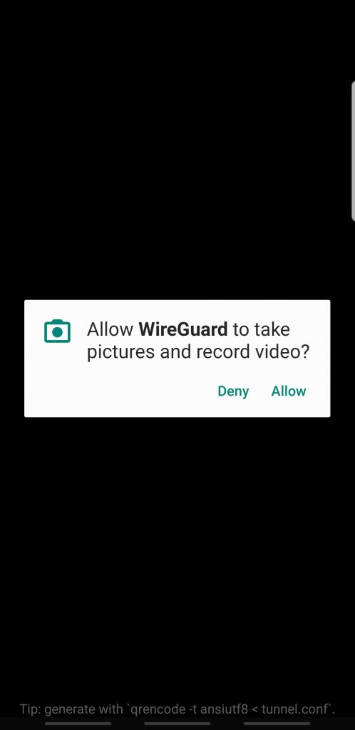 wireguard android allow qr