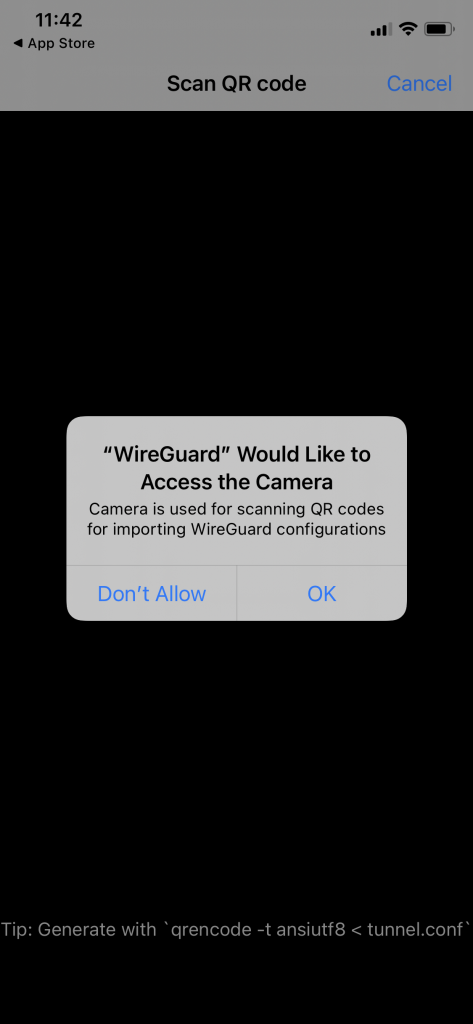 wireguard ios allow camera