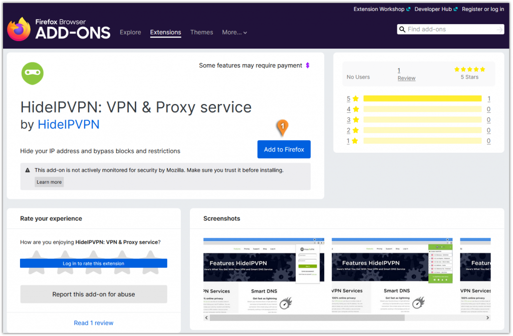 hideipvpn extension add to firefox