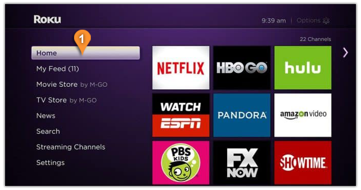 roku home menu