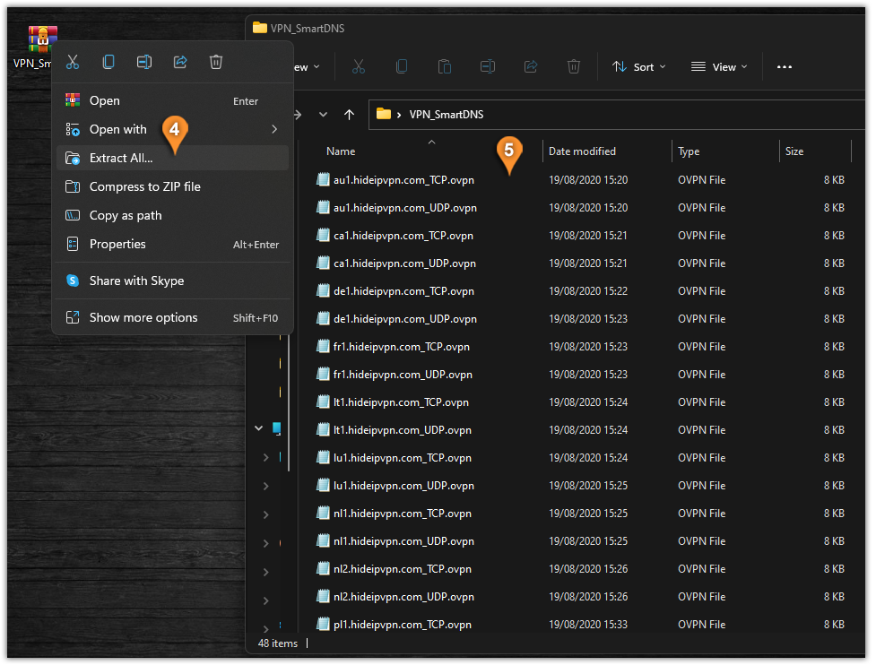 hideipvpn unzip openvpn configs