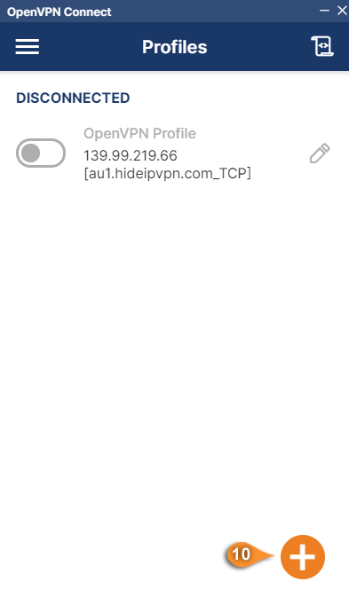 openvpn connect add profile