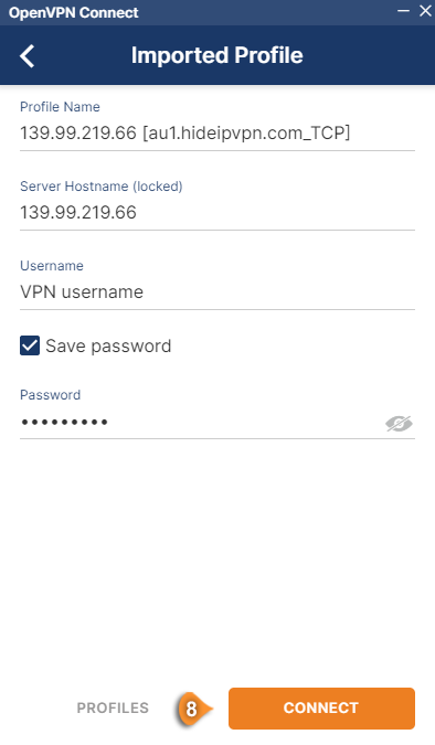 openvpn connect establish connection