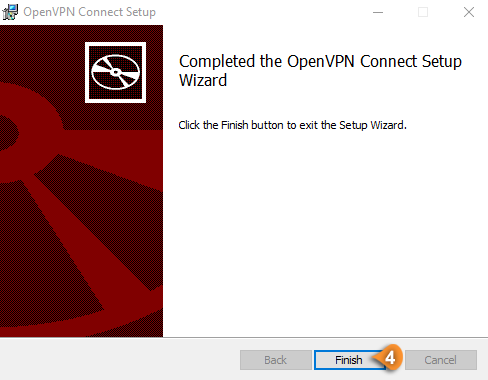 openvpn connect finish install