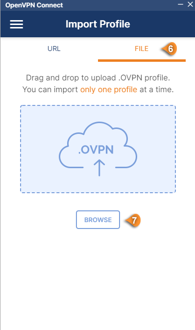 openvpn connect import profile