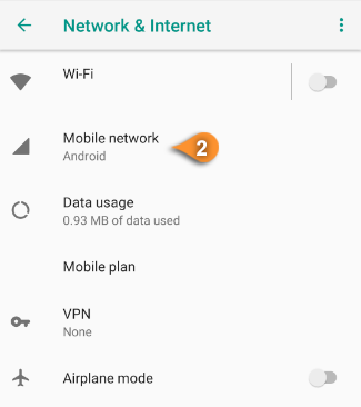 mobile network android