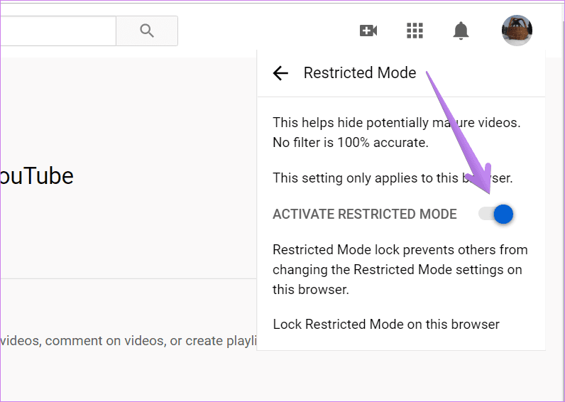 how to set up or remove youtube's restricted mode