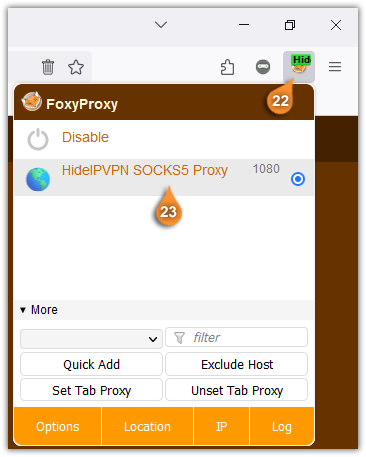 hideipvpn SOCKS5 Einrichtung 10